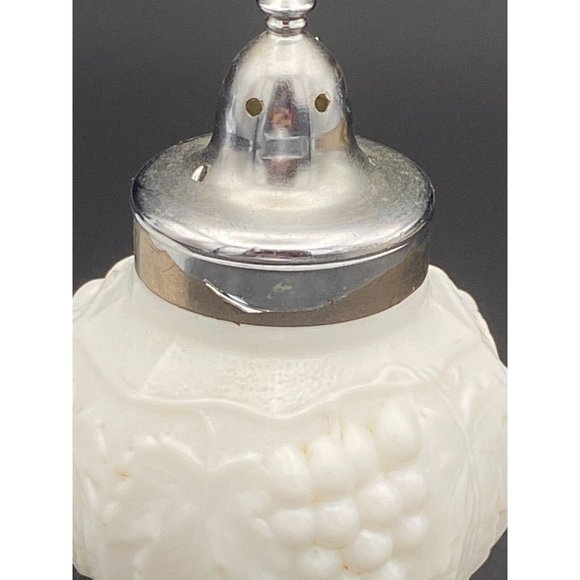 Imperial Milk Glass Salt & Pepper Shaker Set - Grape & Leaf Pattern - Picture 8 of 10